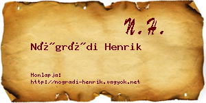 Nógrádi Henrik névjegykártya